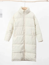 Thick Solid Long Jacket Woman Turn-down Collar Coat