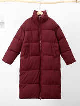 Thick Solid Long Jacket Woman Turn-down Collar Coat