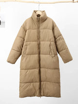 Thick Solid Long Jacket Woman Turn-down Collar Coat
