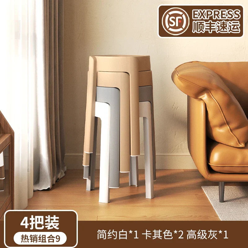 Thickened long-term sitting comfort and stackable high plastic