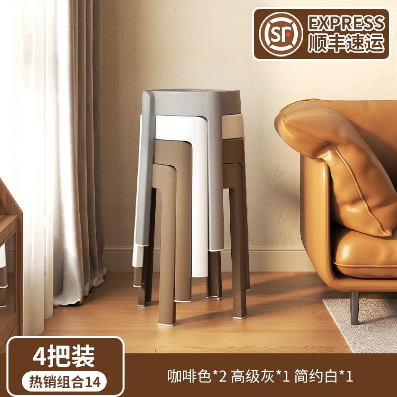 Thickened long-term sitting comfort and stackable high plastic
