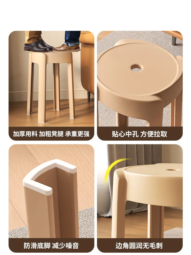 Thickened long-term sitting comfort and stackable high plastic