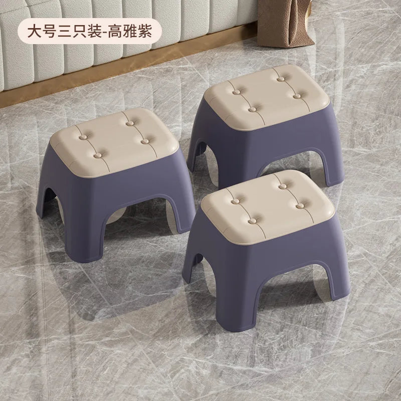 Thickened plastic stools, household adult living room rubber