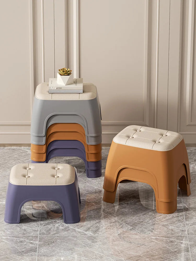 Thickened plastic stools, household adult living room rubber