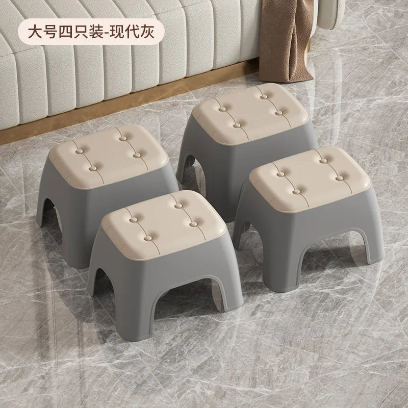 Thickened plastic stools, rubber benches household adult living