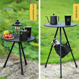 Three-legged Folding Round Table Outdoor Dining Table Portable