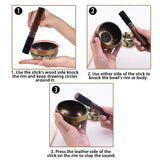 Tibetan Singing Bowl Set Lotus Unique Gift Helpful