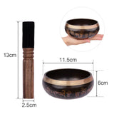 Tibetan Singing Bowl Set with 12.5cm/5inch Handmade Metal