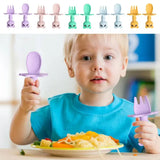 Toddler Fork And Spoon Set Cartoon Shape Silicone