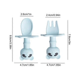 Toddler Fork And Spoon Set Cartoon Shape Silicone