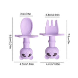 Toddler Fork And Spoon Set Cartoon Shape Silicone