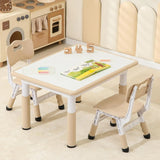 Toddler Table and 2 Chairs, Height-Adjustable Kids Table