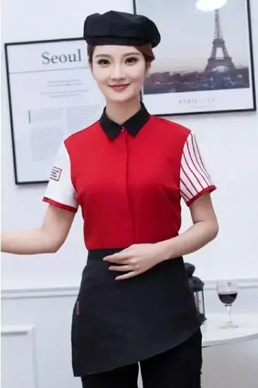 Top Workwear Shop Shortsleeved Coffee Tea Waitress Restaurant