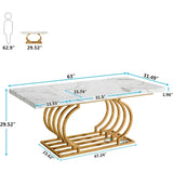 Tribesigns Modern Dining Table, 63 inch Faux Marble