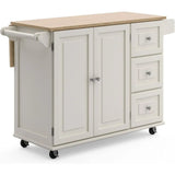 Trolley Mobile Kitchen Island Cart with Wood Drop