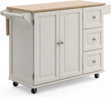 Trolley Mobile Kitchen Island Cart with Wood Drop