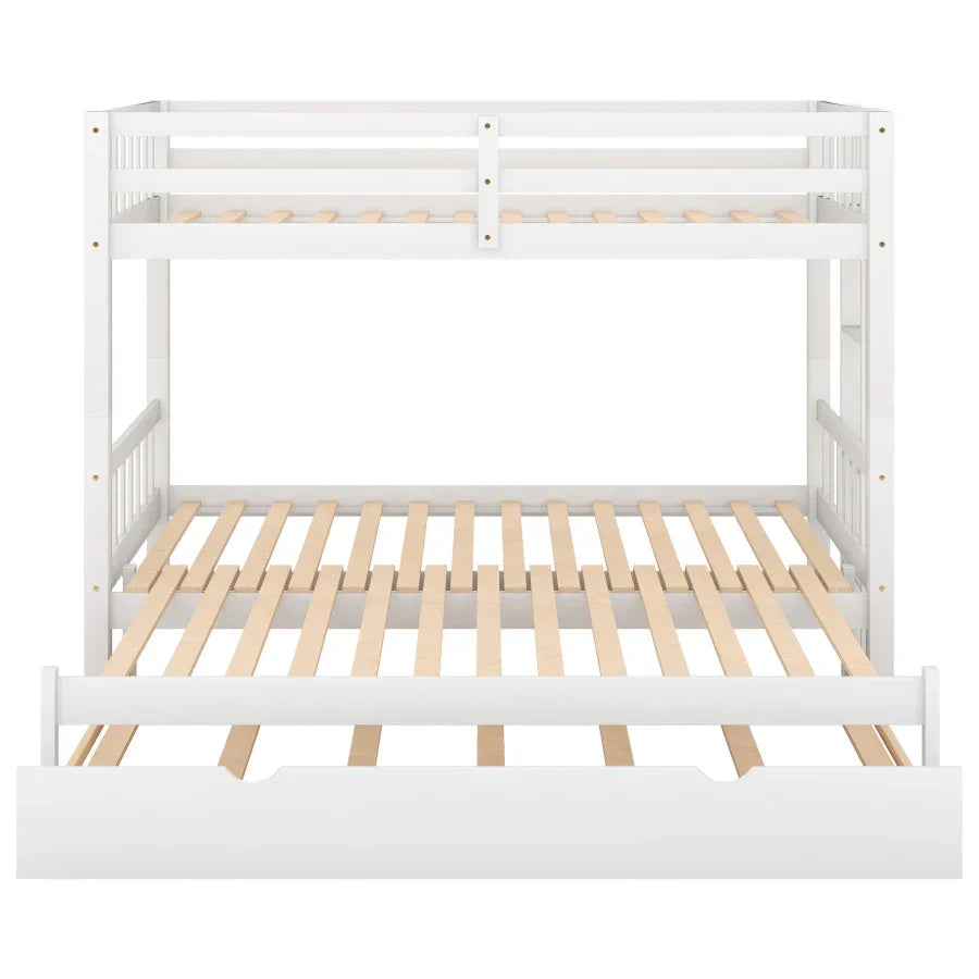 Twin over Twin Pull-out Bunk Bed with Trundle,both