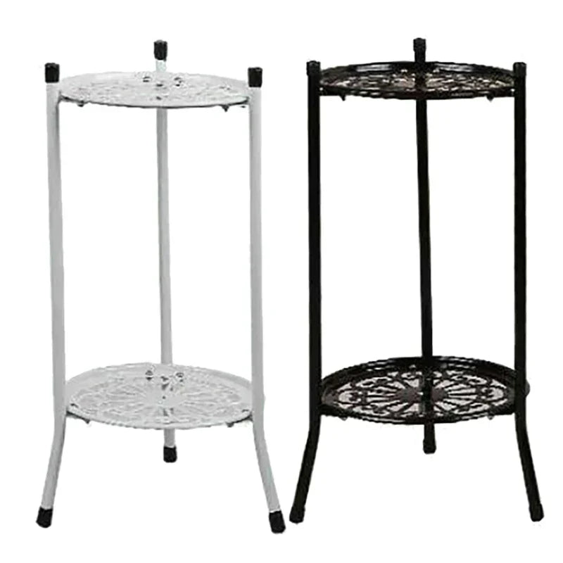 Two-Layer Elegant Metal Plant Stand Shelf Potted Plant