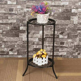Two-Layer Elegant Metal Plant Stand Shelf Potted Plant