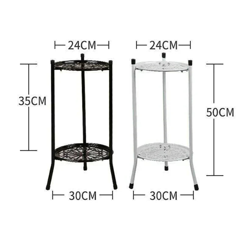 Two-Layer Elegant Metal Plant Stand Shelf Potted Plant
