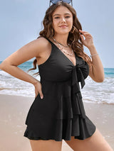 Two Piece Woman Swimsuits Plus Size Swimwear Knotted