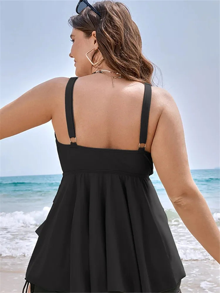 Two Piece Woman Swimsuits Plus Size Swimwear Knotted
