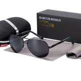 BARCUR Aluminum Vintage Men's Sunglasses Men Polarized Coating