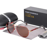 BARCUR Aluminum Vintage Men's Sunglasses Men Polarized Coating