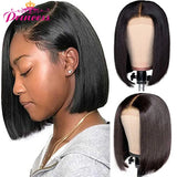 Straight Bob Human Hair Wigs 4x4 Lace Closure