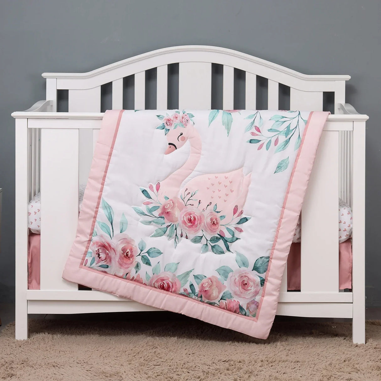 3pcs micro fiber brushed Baby Crib Bedding Set