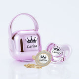 MIYOCAR personalized Metallic purple bling pacifier and clip