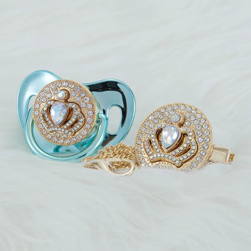 MIYOCAR luxurious bling 3D crown pacifier and pacifier