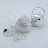 MIYOCAR personalized silver collection bling baby bottle pacifier