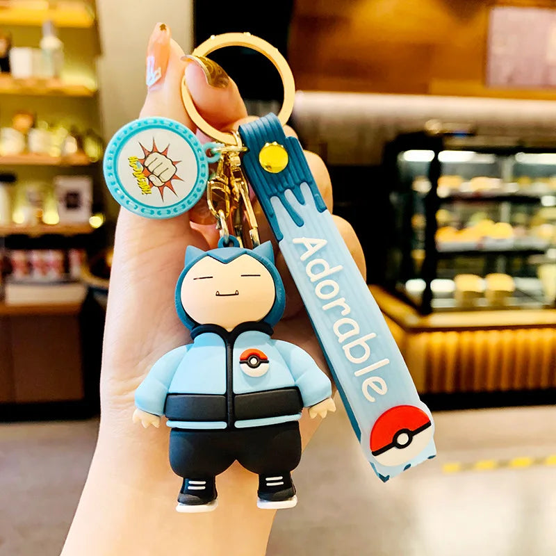Pokemon Keychain Anime Figures Pikachu Cartoon Key Chain