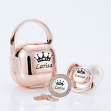 MIYOCAR personalized Metallic purple bling pacifier and clip