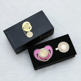 MIYOCAR personalized Metallic purple bling pacifier and clip