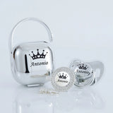 MIYOCAR personalized Metallic purple bling pacifier and clip