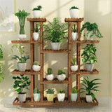 UNHO Multi-Tier Plant Stand, 46in Height Wood Flower