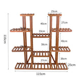 UNHO Multi-Tier Plant Stand, 46in Height Wood Flower
