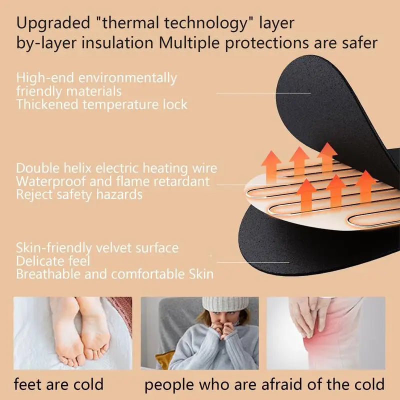 USB Heated Shoe Insoles for Feet Warm Sock