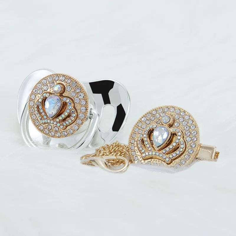 MIYOCAR luxurious bling 3D crown pacifier and pacifier