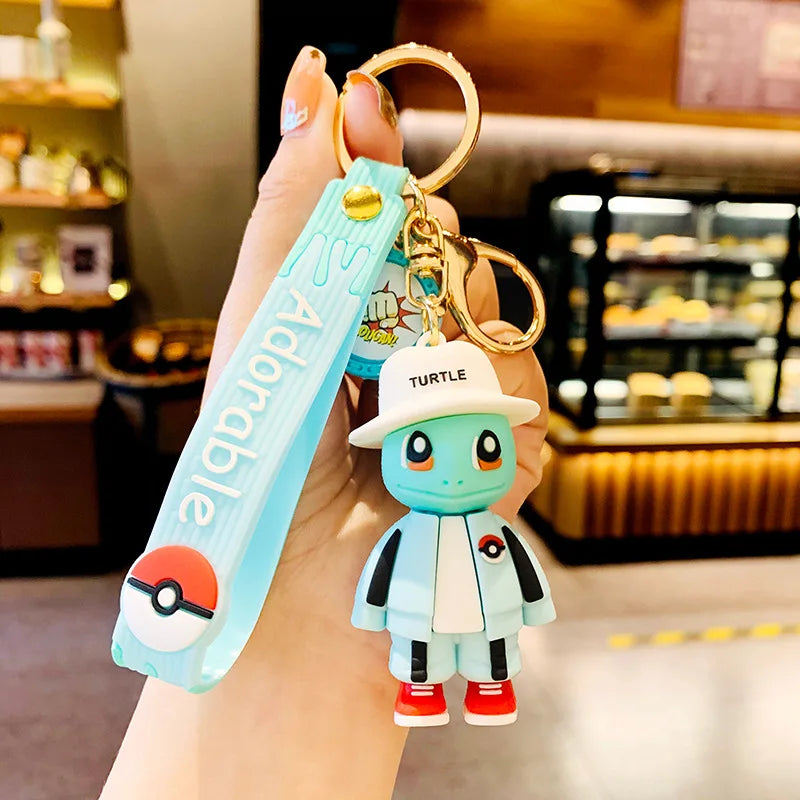 Pokemon Keychain Anime Figures Pikachu Cartoon Key Chain