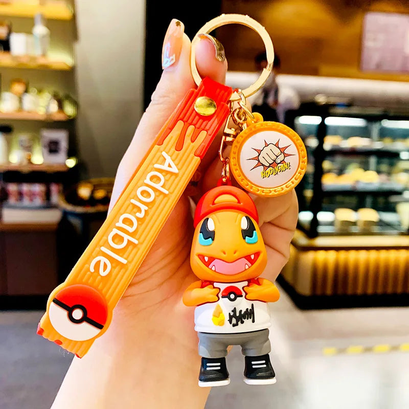 Pokemon Keychain Anime Figures Pikachu Cartoon Key Chain