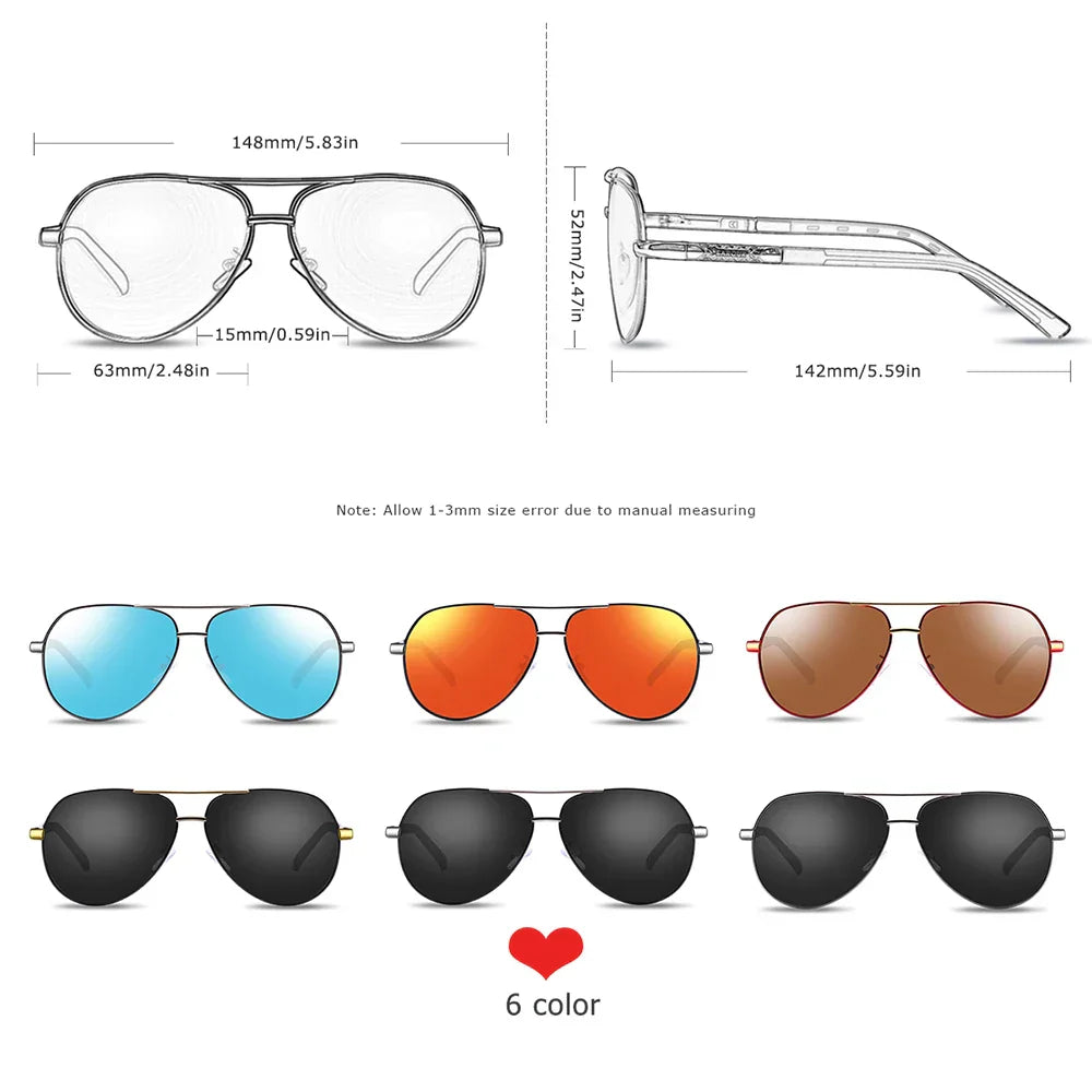 BARCUR Aluminum Vintage Men's Sunglasses Men Polarized Coating