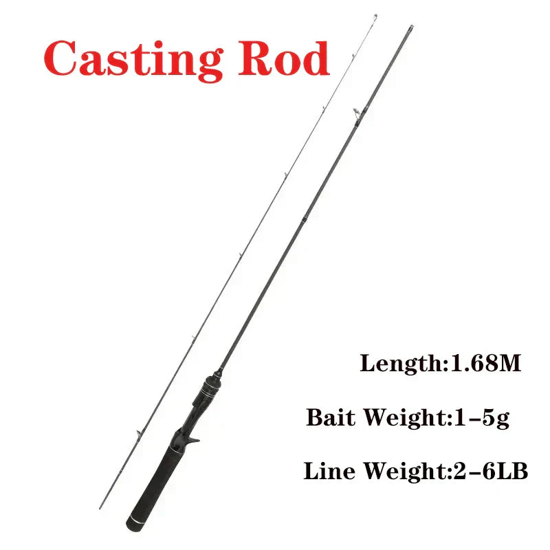 Ultra-light Fishing Rod Carbon Fiber Spinning/casting Lure Pole