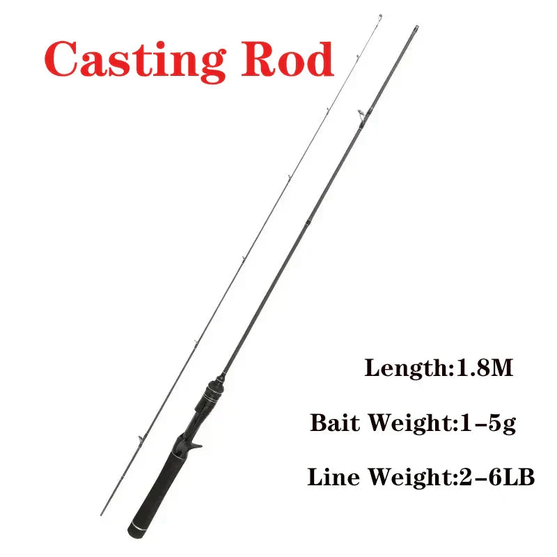 Ultra-light Fishing Rod Carbon Fiber Spinning/casting Lure Pole