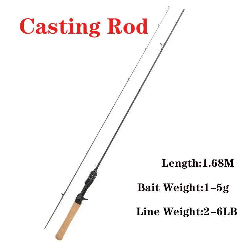 Ultra-light Fishing Rod Carbon Fiber Spinning/casting Lure Pole