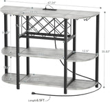 Unikito 4-Tier Metal Coffee Bar Cabinet with Outlet