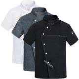 Unisex Chef Jacket Short Sleeve Kitchen Cook Coat