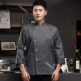 Unisex Chef Jacket Short Sleeve Kitchen Cook Coat
